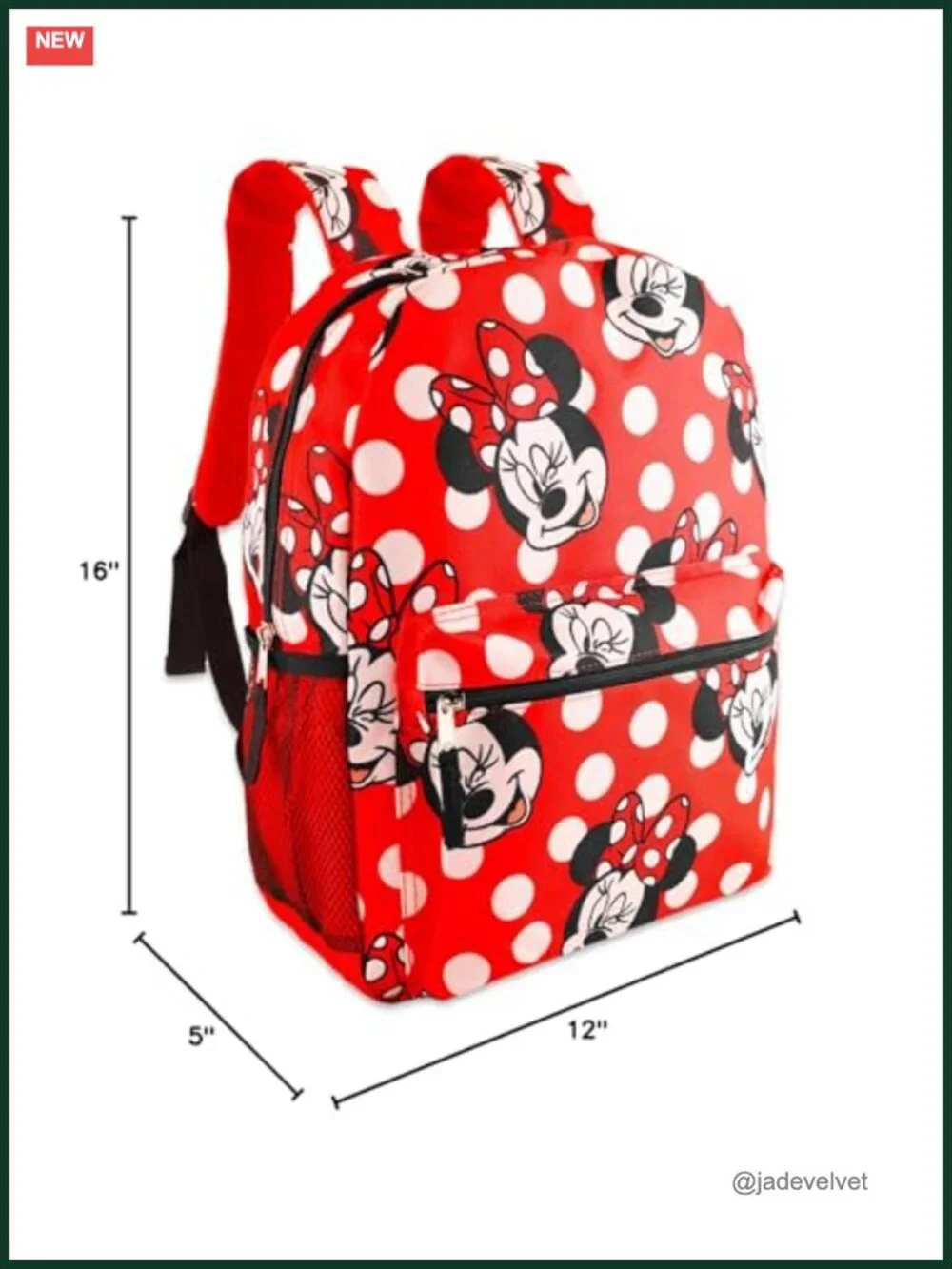 Minnie Mouse Backpack for Girls 16in School Bag with Water Bottle & Tattoos